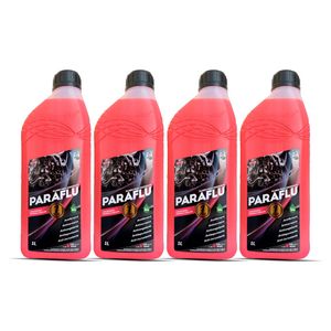 Kit 4L aditivos radiador rosa concentra bio organico 103001 Paraflu