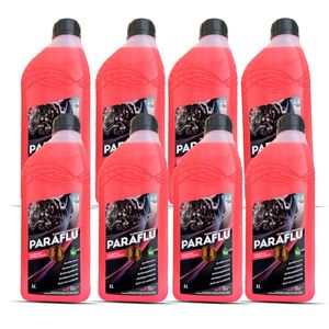 Kit 8L aditivos radiador rosa concentra bio organico 103001 Paraflu