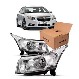 Par Farol Dianteiro Cromado Cruze 2012 a 2014