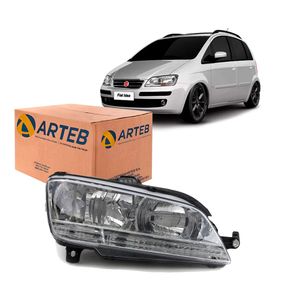Farol Fiat Idea Crom. Dir. 160652 Arteb