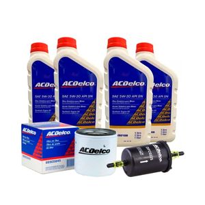 Kit Troca De Óleo 5w30 Sintético Com 2 Filtros Onix 2011 A 2019 Acdelco KIT551
