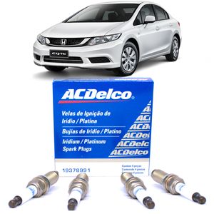 Jogo de Velas New Civic 2015 1.5 16v ACDelco 19378991