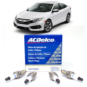 Jogo de Velas New Civic 2016 1.5 16v ACDelco 19378992