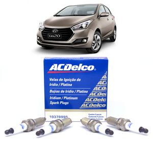 Jogo de Velas HB20S 2016 1.0 3c 12v  ACDelco 19378995