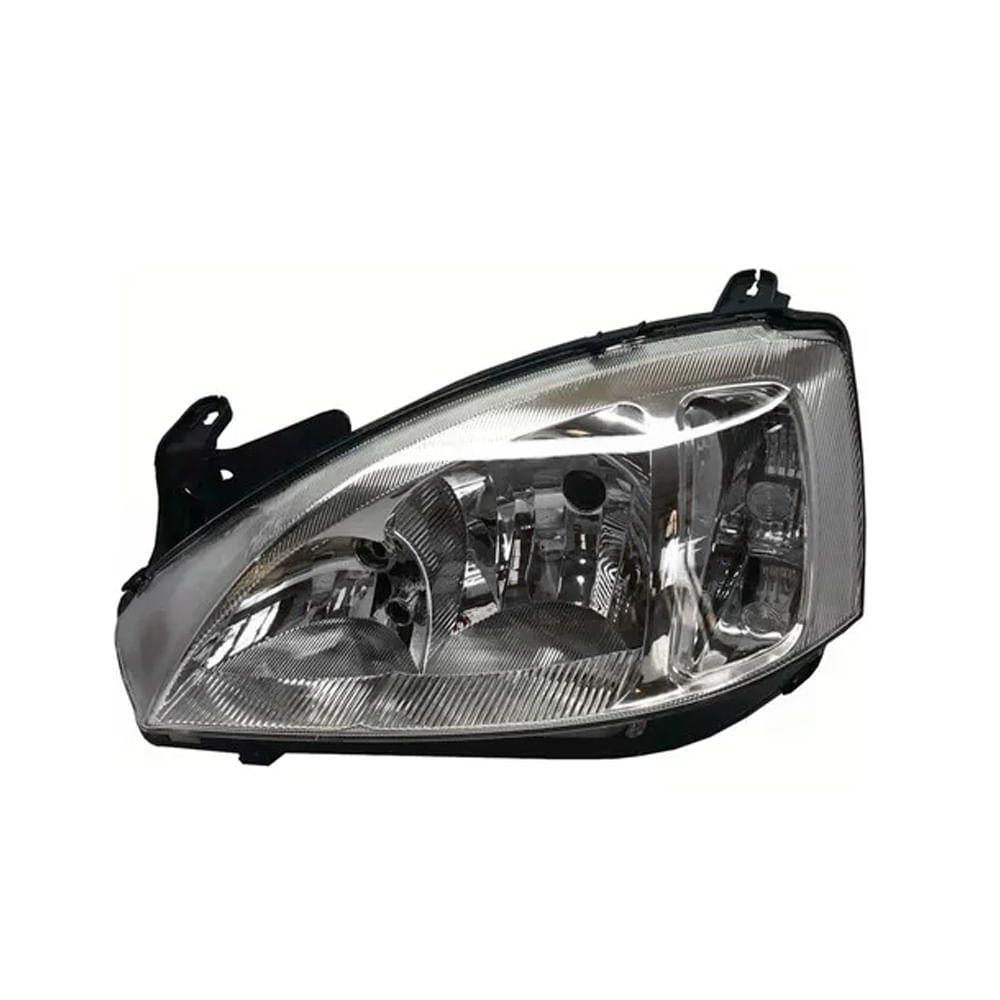 Farol Cromado Lado Esquerdo Sem Regulagem Elétrica Lente Lisa