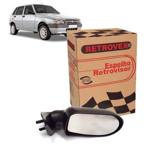 Espelho Retrovisor 4 Portas Lado Direito Sem Controle Economy Uno Retrovex RX4506