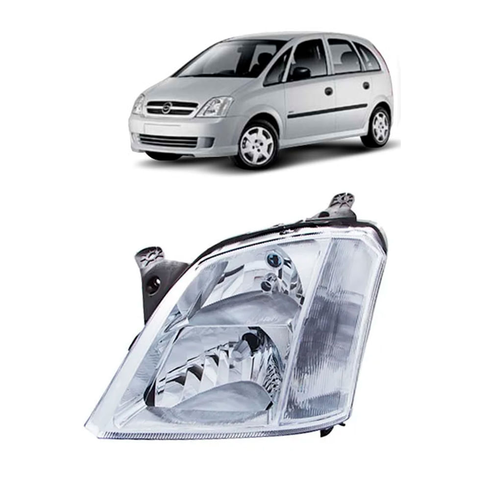 Farol Cromado Lado Esquerdo Com Regulagem Meriva Peças Genuínas GM