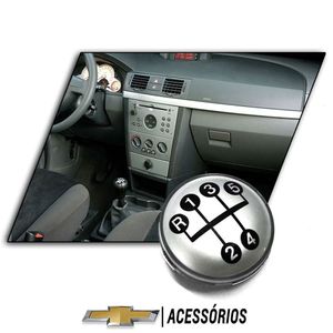 Tampa da Manopla de Câmbio Alavanca Manual Prata  Corsa Novo 2002 a 2012