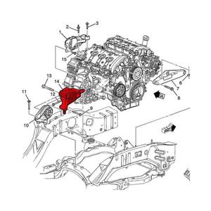 Suporte Traseiro do Coxim Câmbio [3.6] V6  Captiva 2008 em diante