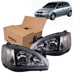 Par Farol Mascara Negra  Corsa Novo 2002 a 2012