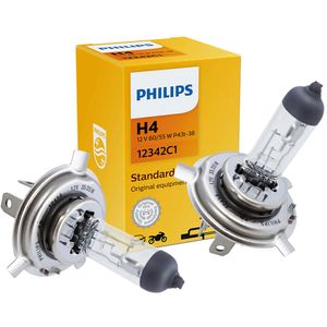 Kit 2 Lâmpada H4 Farol Alto Baixo Ambar Philips  Prisma 2008 em diante