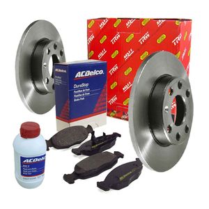 Kit Freio Disco Sólido Pastilhas Fluído DOT4  Corsa Classic 1994 a 2011