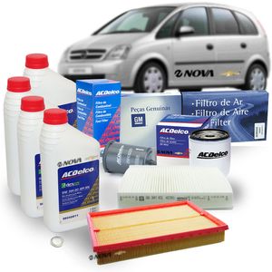 Kit Óleo Sintético + Filtros Combustível Ac Flex  Meriva 2004 A 2008 Acdelco KIT1624