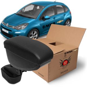 Apoio Encosto de Braço Preto Costura Preta -  Citroën-C3 2013 em diante