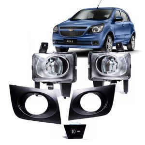Kit Farol Milha Neblina Interruptor Modelo Original Com Grade - Zn5959095 Montana /agile