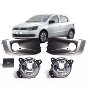 Kit Farol Auxiliar G6 Com Grade Preta - Zn4545039 Saveiro