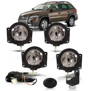 Kit 4 Farol Auxiliar Locker Botao Alternativo - Zn0463 Strada