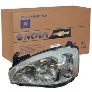 Farol Cromado Lado Esquerdo Sem Regulagem Elétrica Lente Lisa Corsa Novo /montana Original Chevrolet 94712912