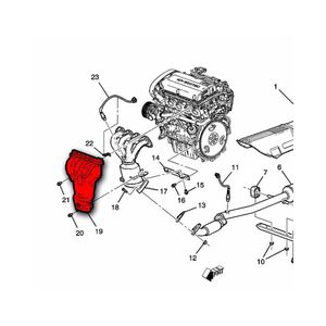 Defletor De Calor Do Coletor Escape  Cruze Original Chevrolet 25181812