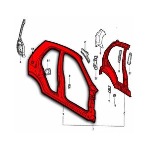Painel Lateral Completo Lado Direito 4 Portas  Celta Original Chevrolet 93383419