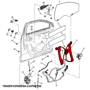 Máquina Do Vidro Elétrica Da Porta Dianteira Lado Esquerdo Sem Motor Fixação G2 -  Corvette /logan