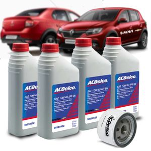 Troca 4 Óleo Filtro 1.0 16v  Clio Sedan 2005 A 2013 8v Kit Nova KIT1858