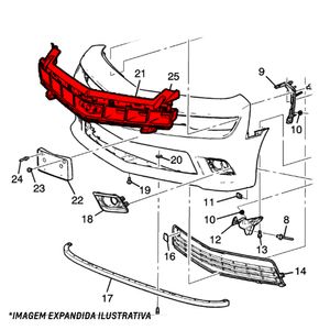 Grade Dianteira Superior Radiador Cruze Original Chevrolet 84195375