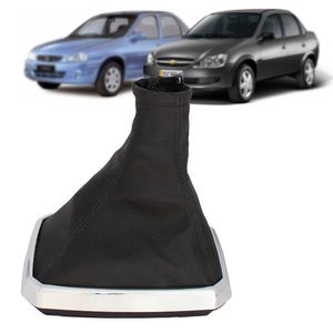 Coifa Da Alavanca De Câmbio Antigo Napa Preta Aplique Cromado Com Base Corsa Classic /corsa Pickup W