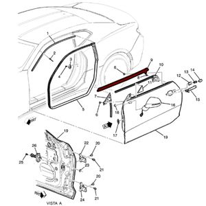 Pestana Interna Dianteira Lado Esquerdo Wind 2 Portas E Pickup Corsa Classic /corsa Original Chevrol