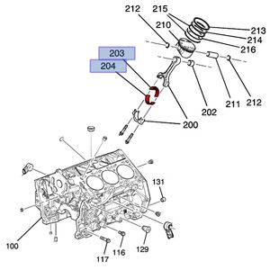 Bronzina Biela 0 25 Mm 93349780 Vectra /astra /s10 /omega /zafira /blazer /trailblazer Original Chev