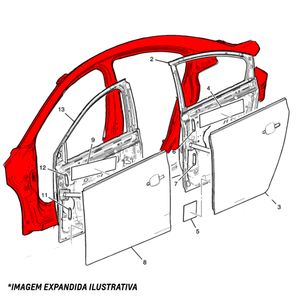 Painel Lateral Lado Direito Para Moldura Larga  Montana Original Chevrolet 93353604
