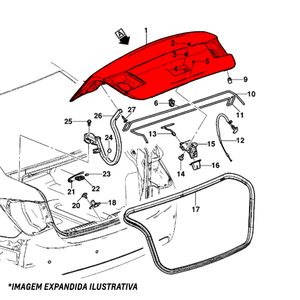 Tampa Traseira Com Furo De Limpador E Aerofólio Hatch  Astra Original Chevrolet 93332229