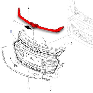 Moldura Cromada Superior Da Grade Onix Hatch 2020 Em Diante Original Chevrolet 26212167