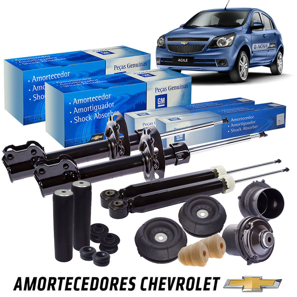 Kit Amortecedores Completo E Batentes Agile 52105801 Original
