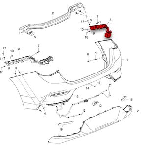 Suporte Parachoque Traseiro Lado Direito Onix Rs 2021 Em Diante 1.0 turbo Peças Genuínas GM 26210981