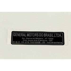 Etiqueta Planta De Montagem (são José Dos CamposSp Brasil)  Corsa Novo /agile /astra /meriva /montan
